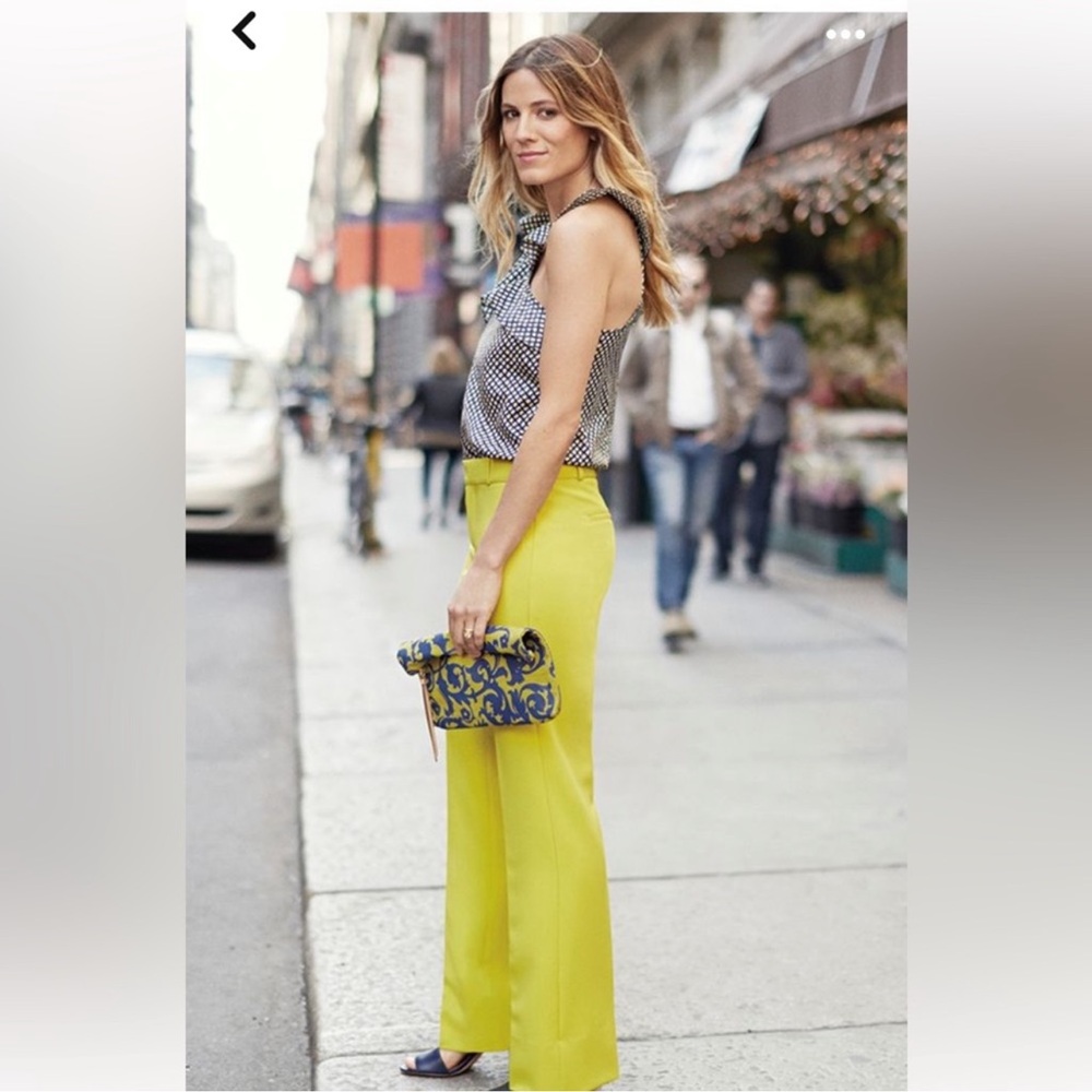 Banana Republic  Logan Midrise trousers in Chartreuse size 14 NWT - Picture 3 of 12